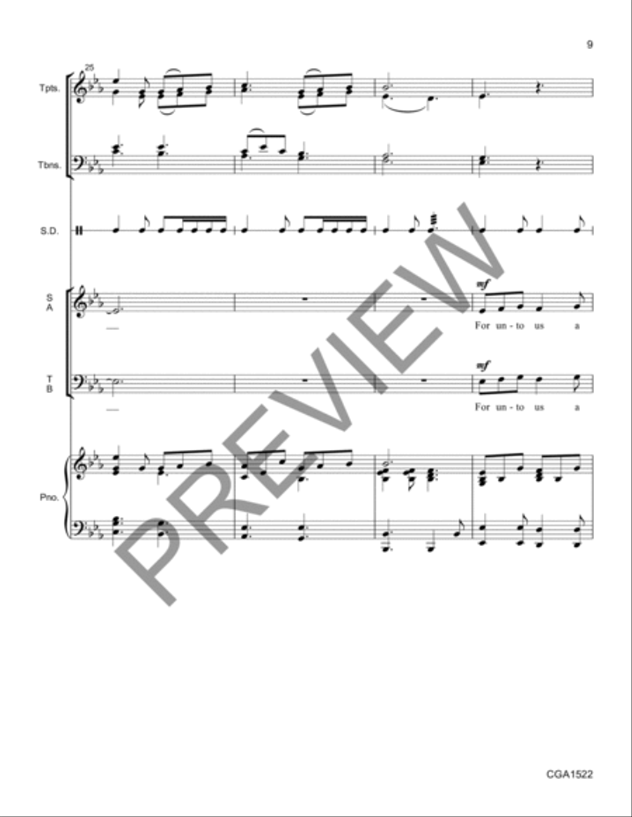 For Unto Us Conductor Score + Reproducible Instrumental Parts Reproducible Packs scores gallery preview page 8