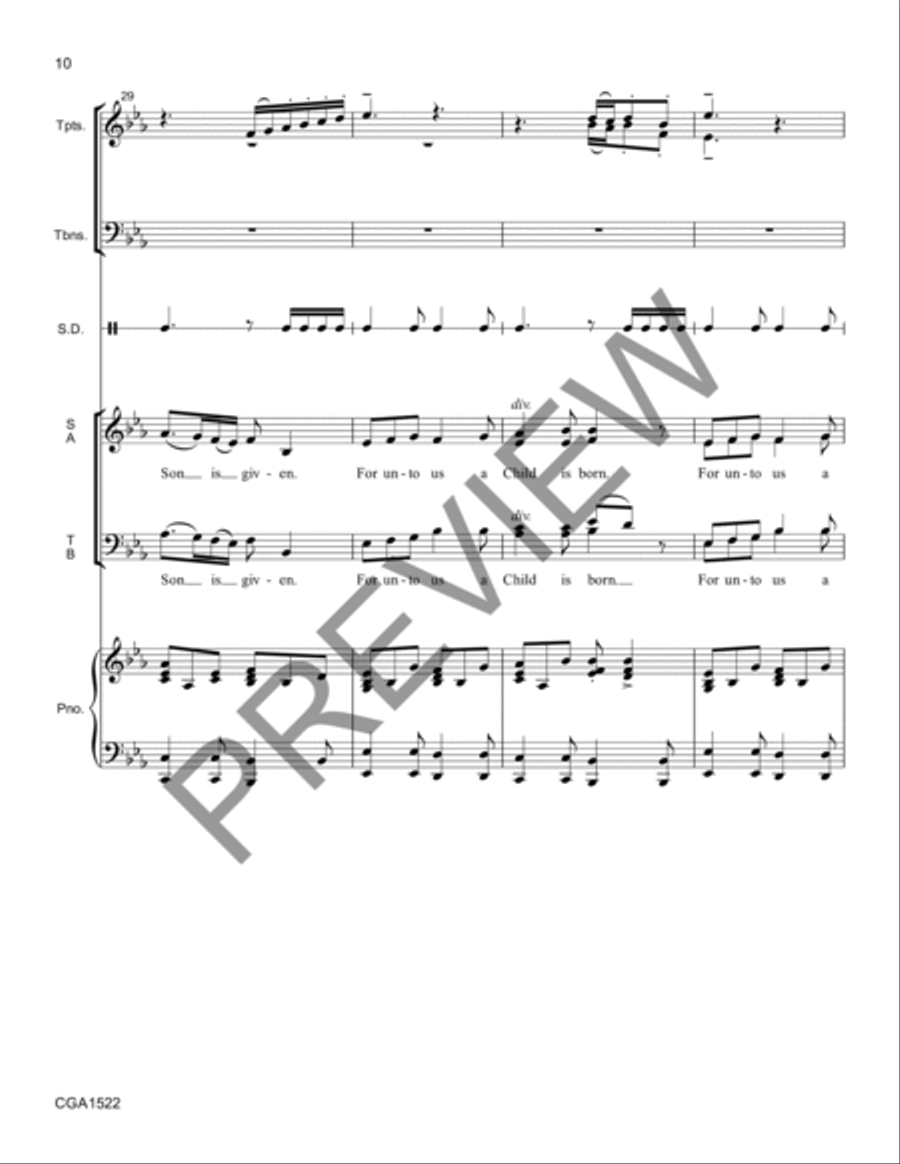 For Unto Us Conductor Score + Reproducible Instrumental Parts Reproducible Packs scores gallery preview page 9