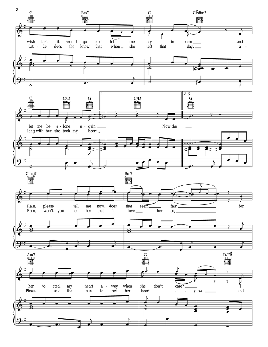 Rhythm Of The Rain Rhythm Of The Rain Piano, Vocal, Guitar scores gallery preview page 2