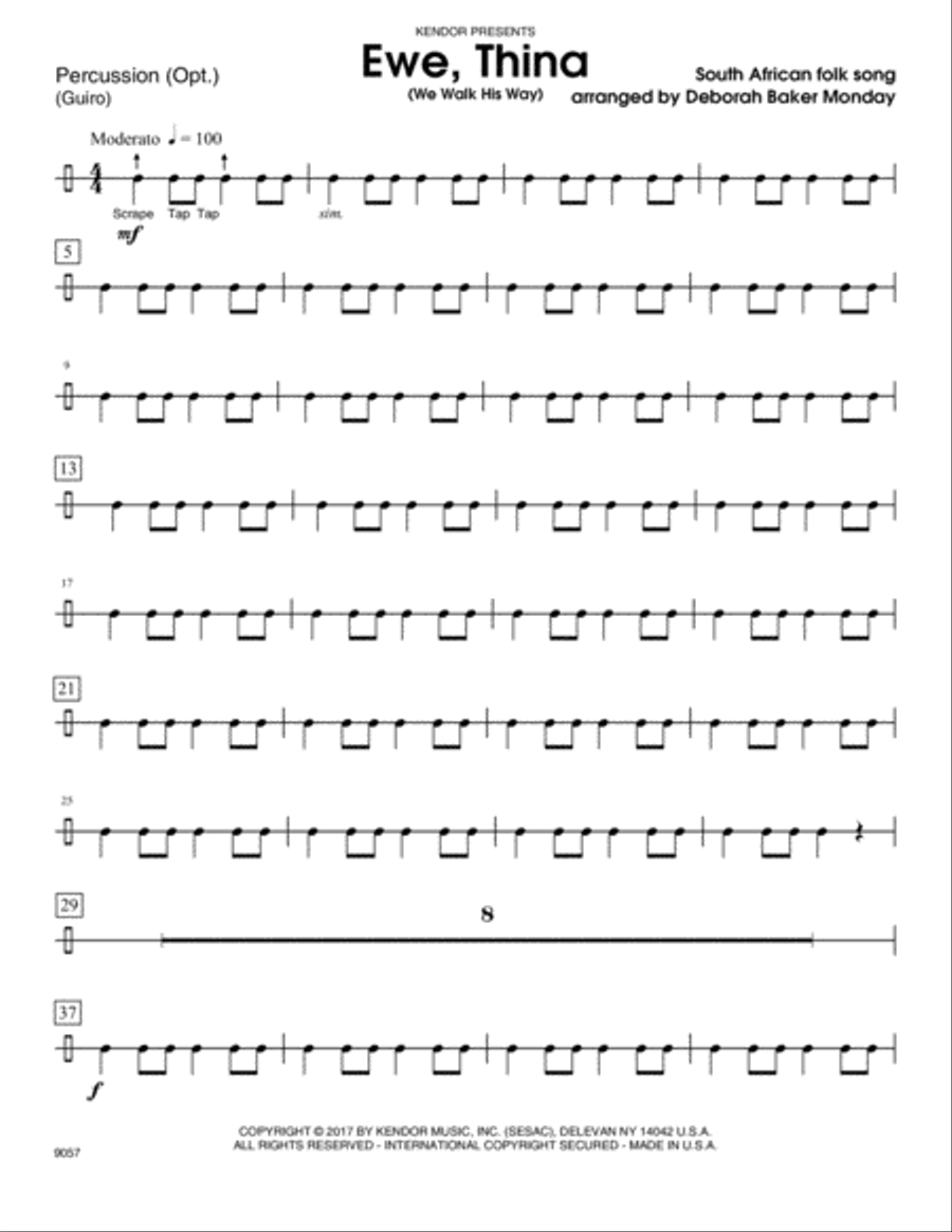 Ewe, Thina (We Walk His Way) - Percussion Percussion scores gallery preview page 1