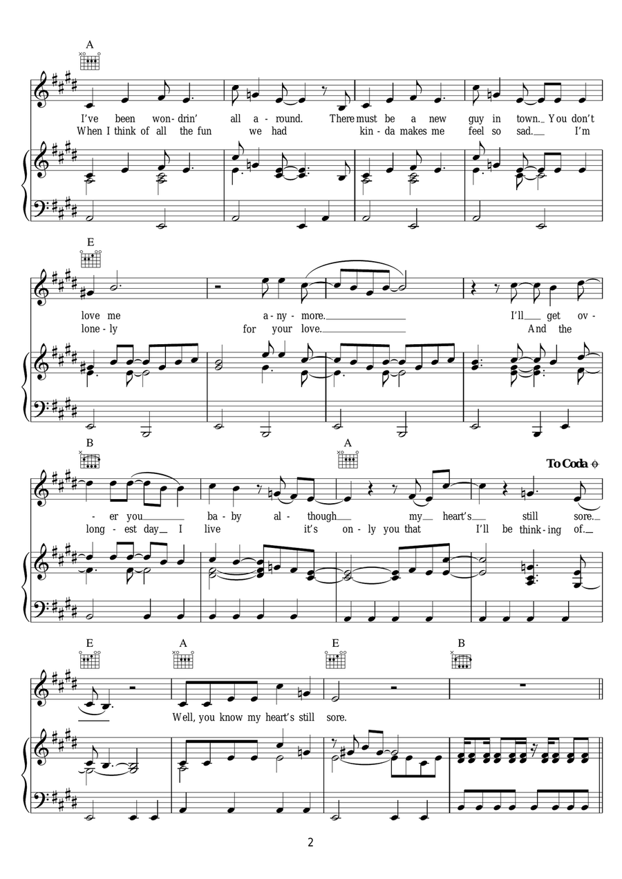 Reminiscing Piano, Vocal scores gallery preview page 2