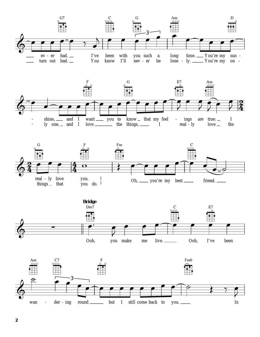 You're My Best Friend You're My Best Friend Ukulele scores gallery preview page 2