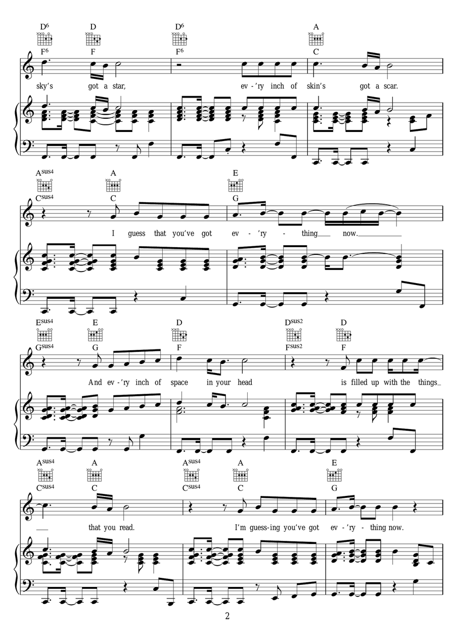 Everything Now Everything Now Piano, Vocal scores gallery preview page 2