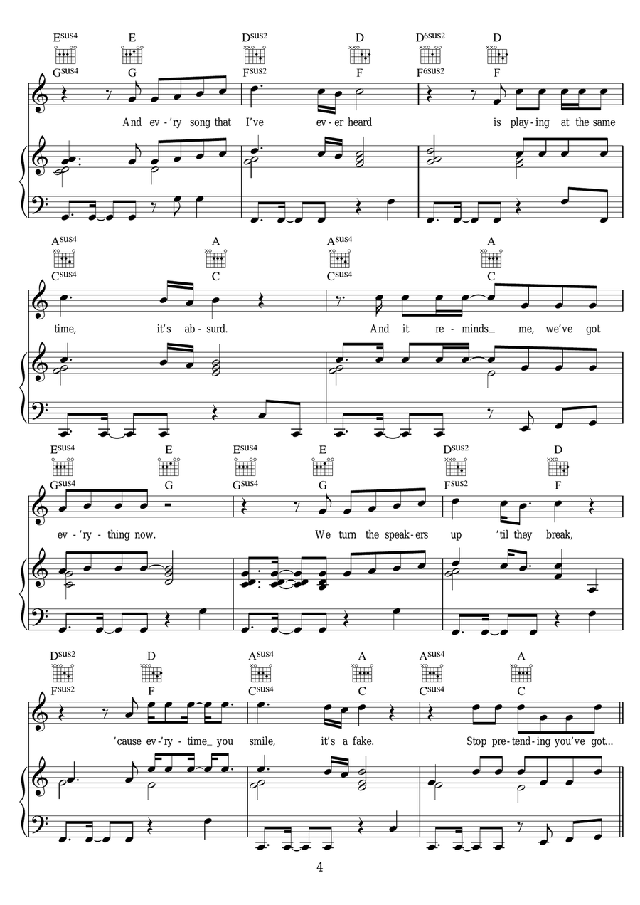 Everything Now Everything Now Piano, Vocal scores gallery preview page 4