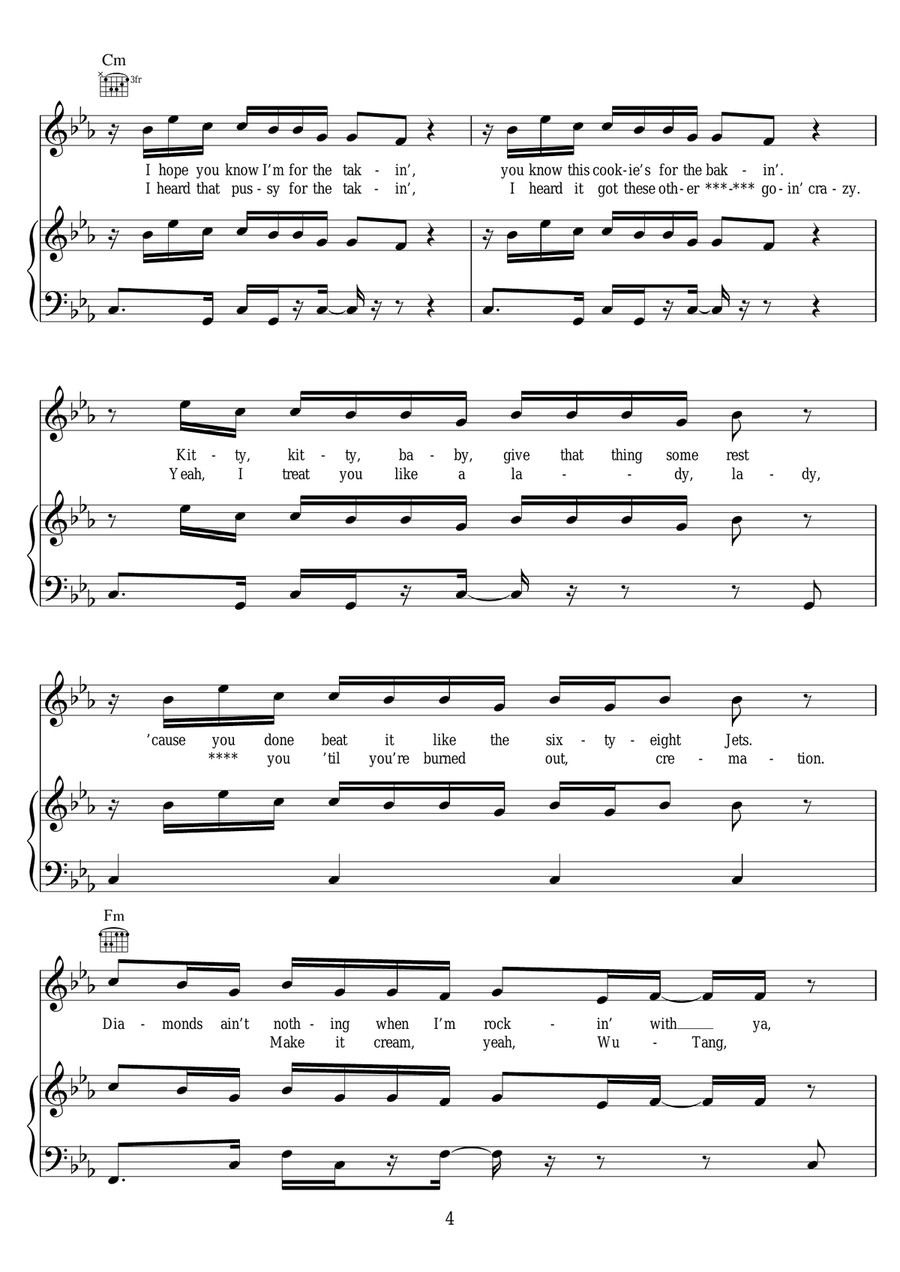 Wild Thoughts (feat. Rihanna & Bryson Tiller) Piano, Vocal scores gallery preview page 4