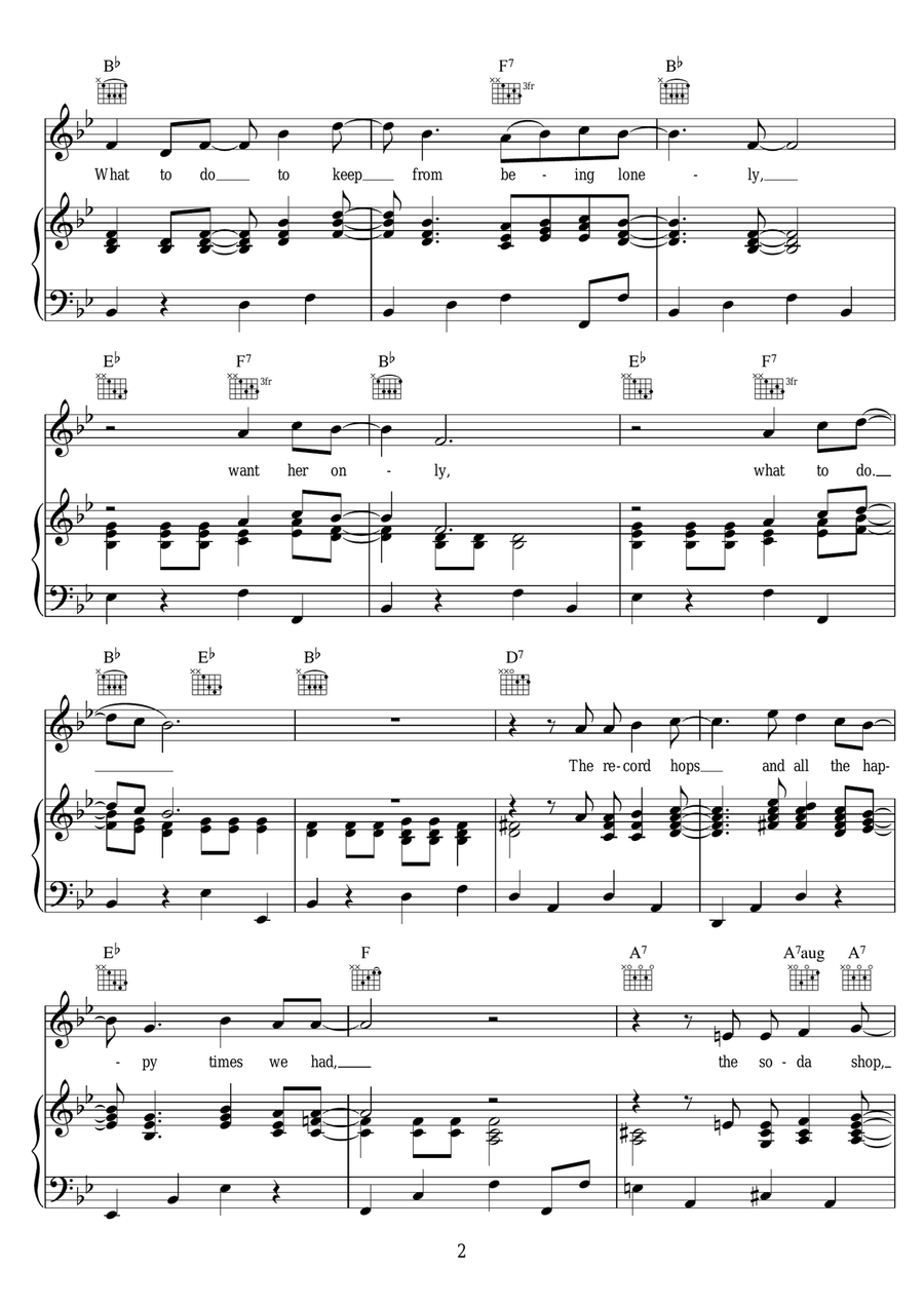 What To Do What To Do Piano, Vocal scores gallery preview page 2