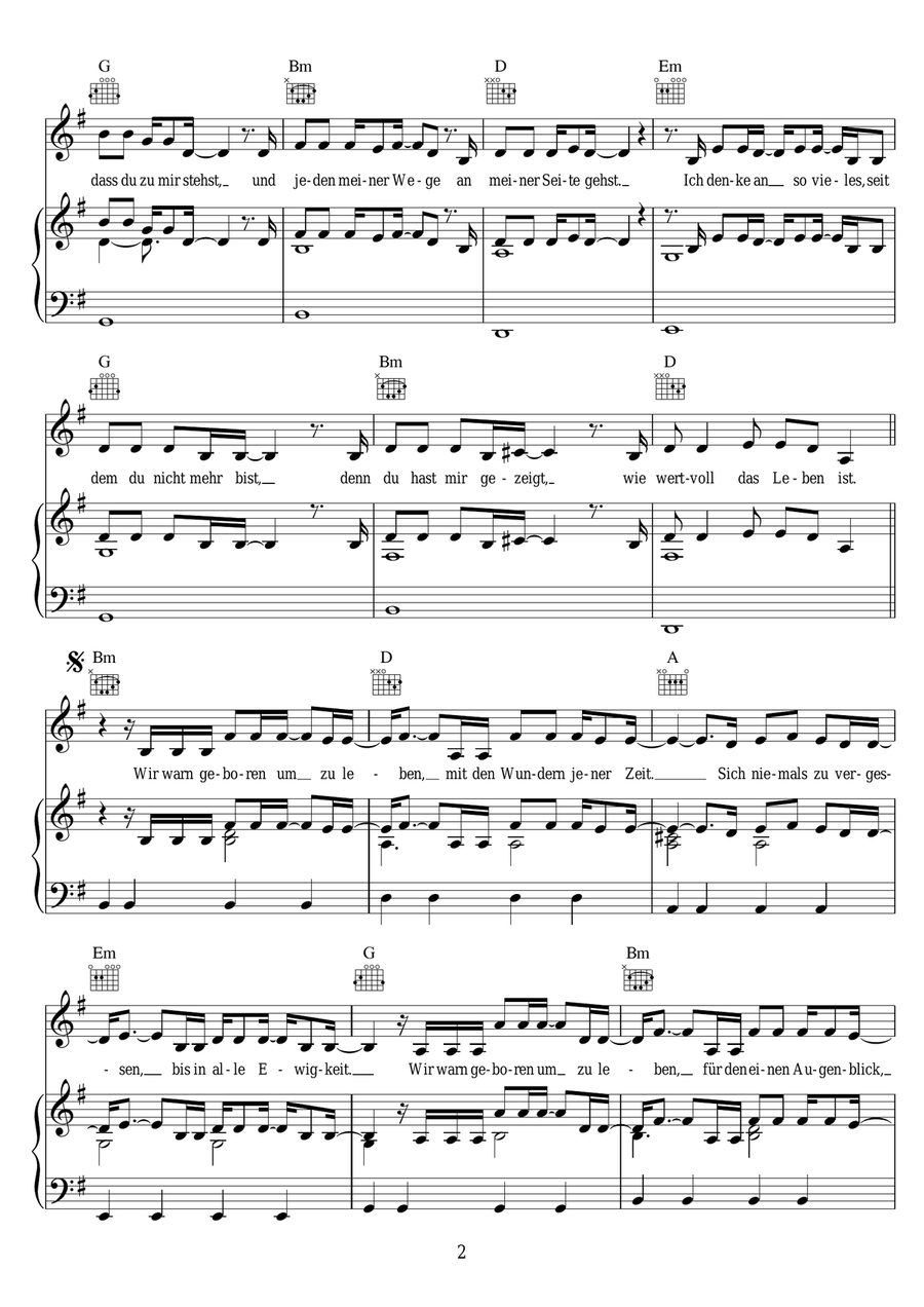 Geboren Um Zu Leben Geboren Um Zu Leben Piano, Vocal scores gallery preview page 2