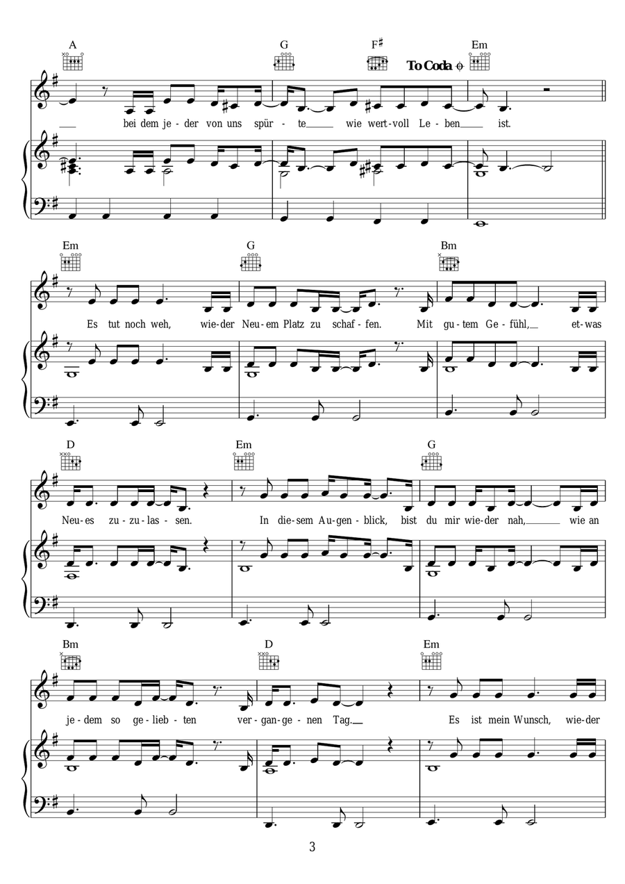 Geboren Um Zu Leben Geboren Um Zu Leben Piano, Vocal scores gallery preview page 3
