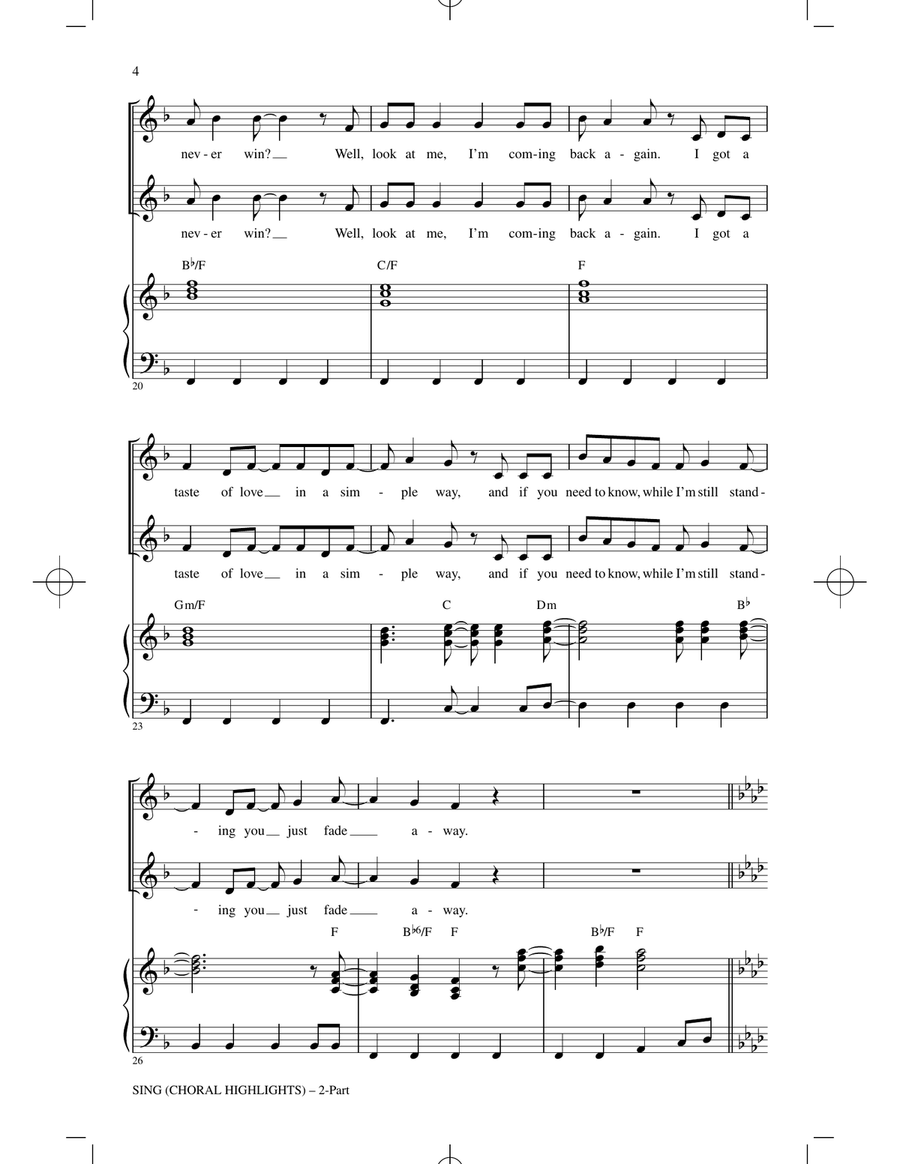 Sing (Choral Highlights) Sing (Choral Highlights) 2-Part scores gallery preview page 3