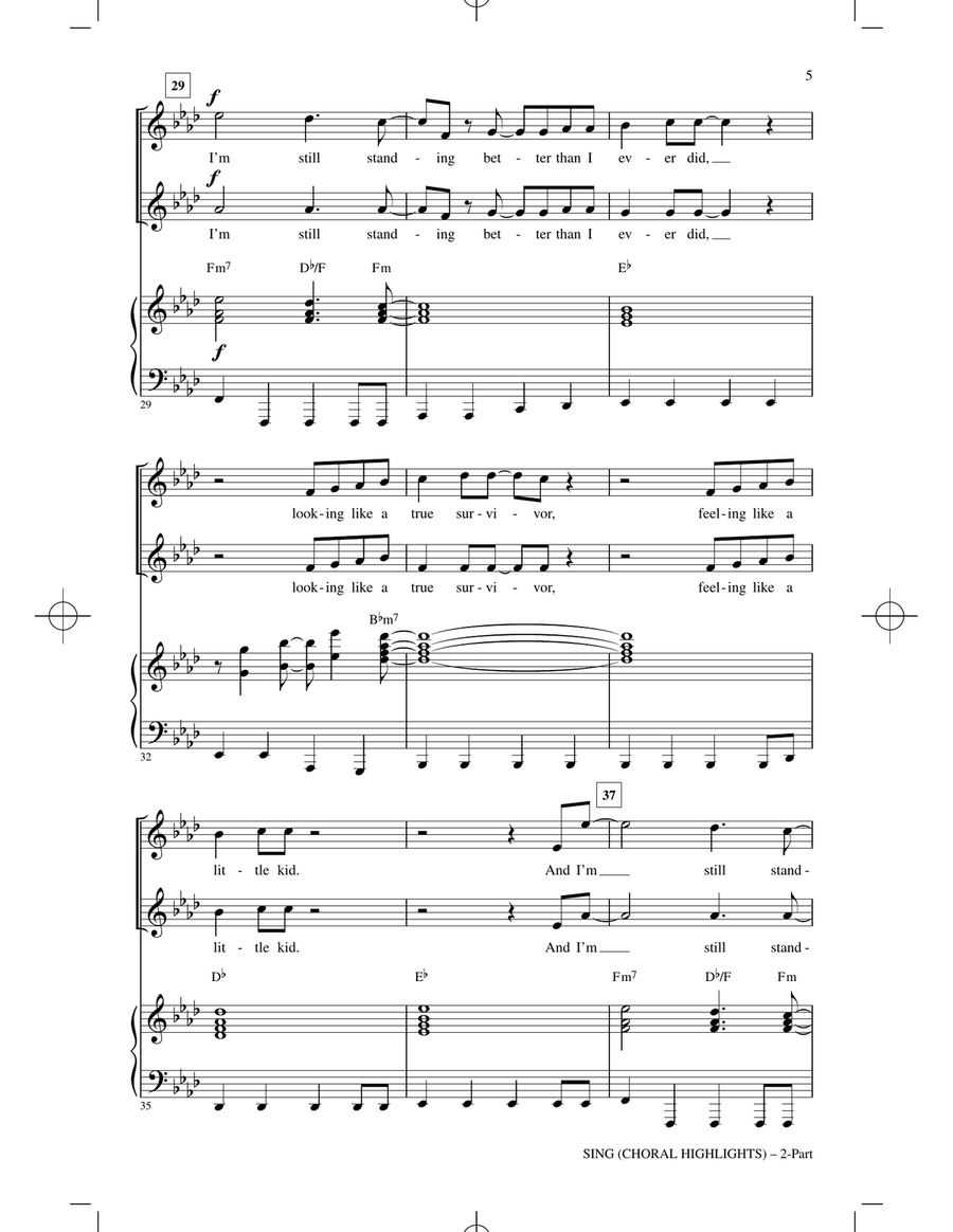 Sing (Choral Highlights) Sing (Choral Highlights) 2-Part scores gallery preview page 4