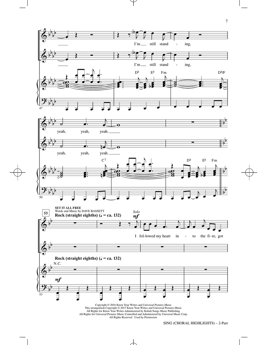 Sing (Choral Highlights) Sing (Choral Highlights) 2-Part scores gallery preview page 6