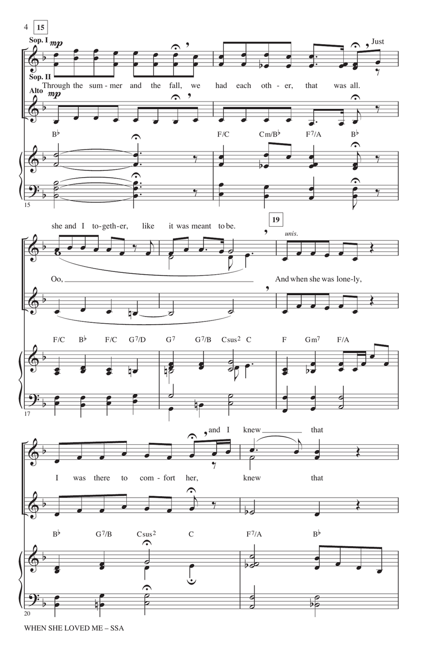 When She Loved Me (from Toy Story 2) (arr. Audrey Snyder) SSA scores gallery preview page 3