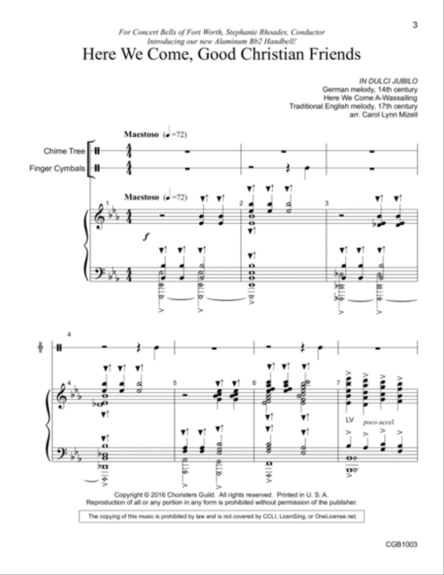 Here We Come, Good Christian Friends Full Score Handbell Choir scores gallery preview page 3