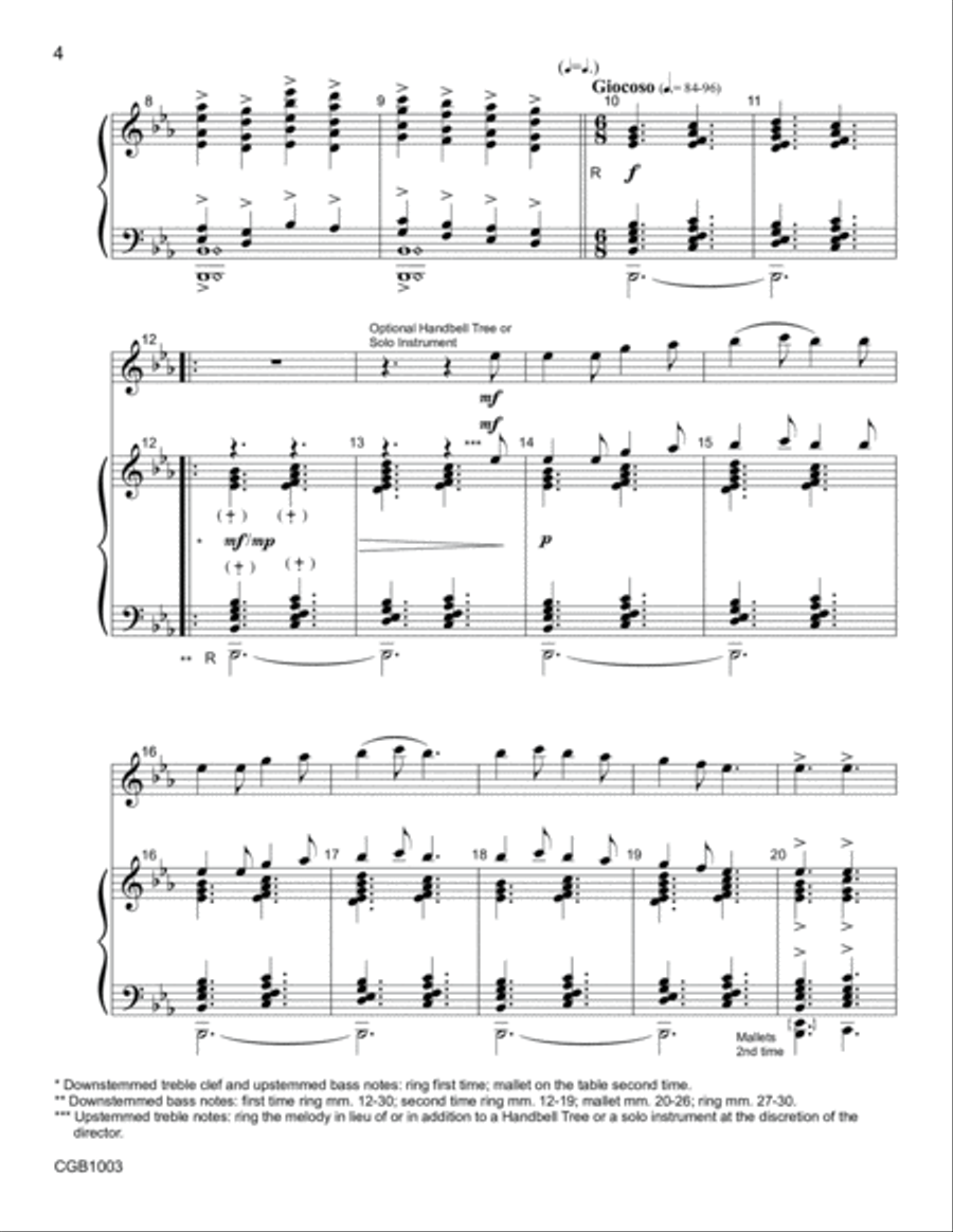 Here We Come, Good Christian Friends Full Score Handbell Choir scores gallery preview page 4