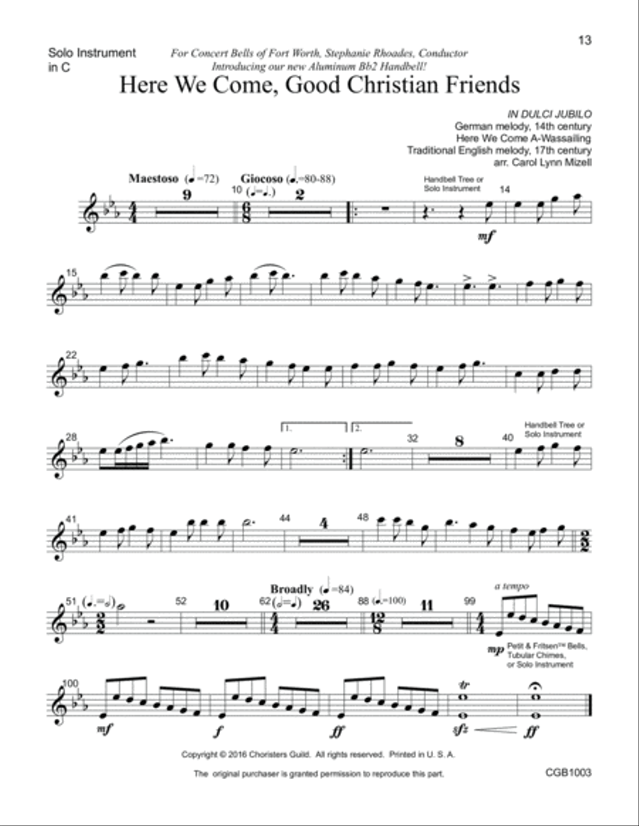 Here We Come, Good Christian Friends Full Score Handbell Choir scores gallery preview page 5