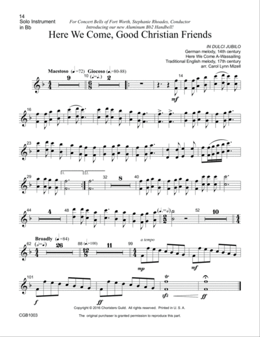 Here We Come, Good Christian Friends Full Score Handbell Choir scores gallery preview page 6