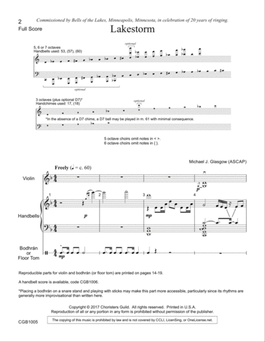 Lakestorm Full Score Lakestorm Full Score Handbell Choir scores gallery preview page 2