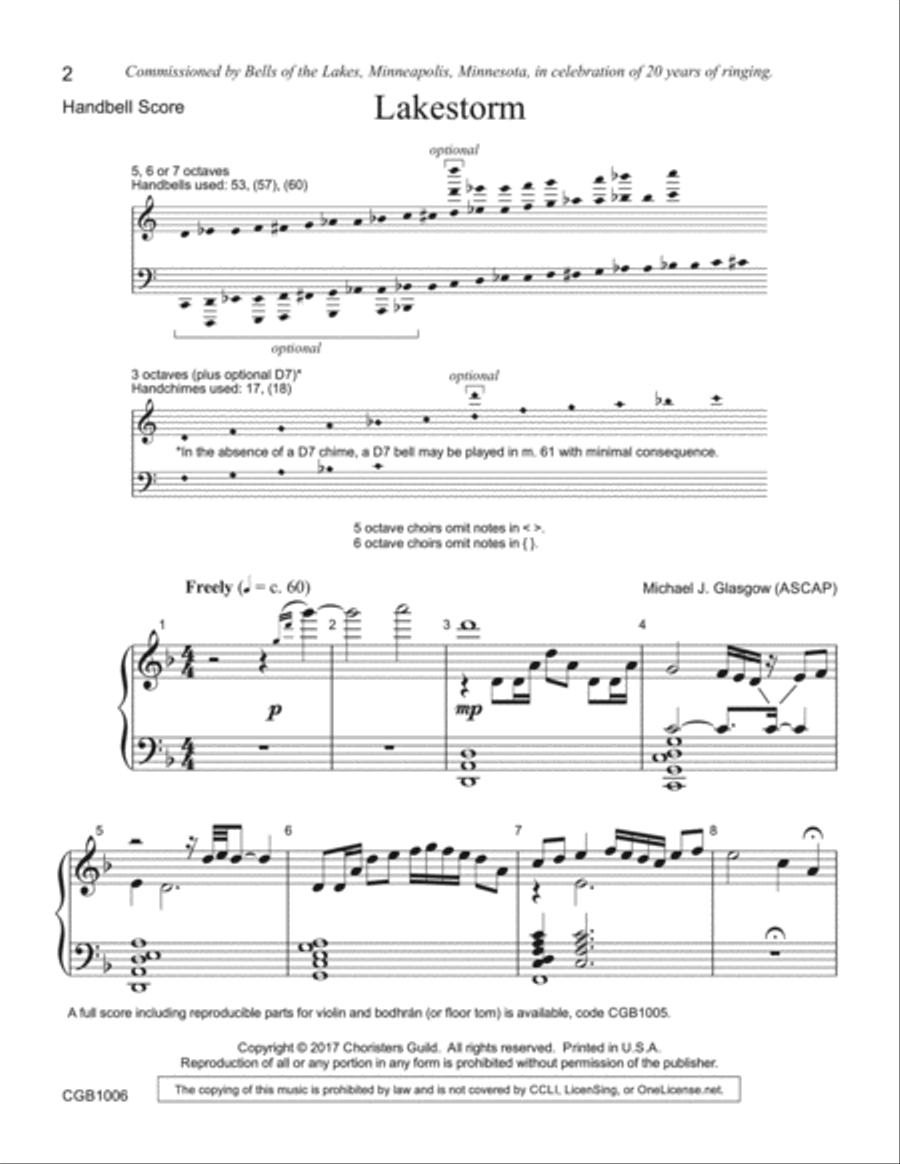 Lakestorm - Handbell Score Handbell Choir scores gallery preview page 2