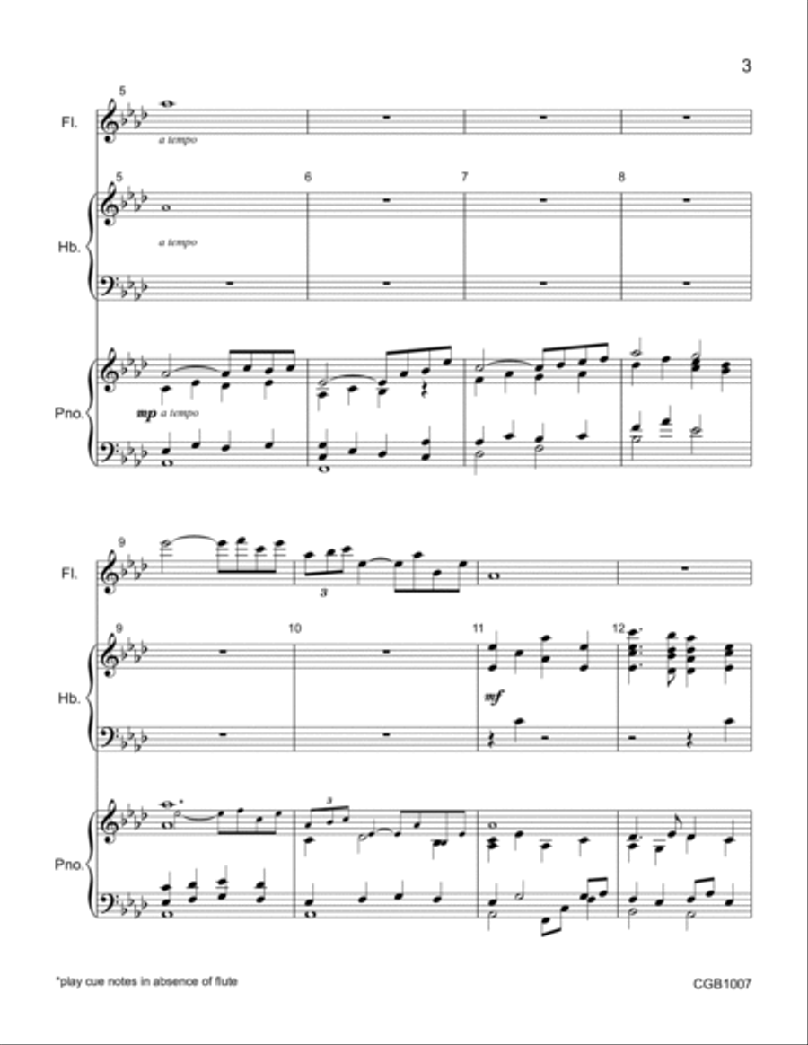 Angels from the Realms of Glory Full Score Handbell Choir scores gallery preview page 3