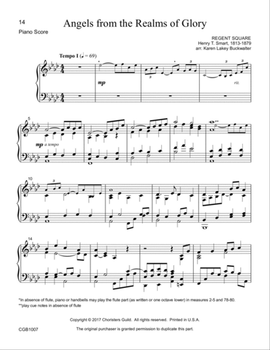 Angels from the Realms of Glory Full Score Handbell Choir scores gallery preview page 4