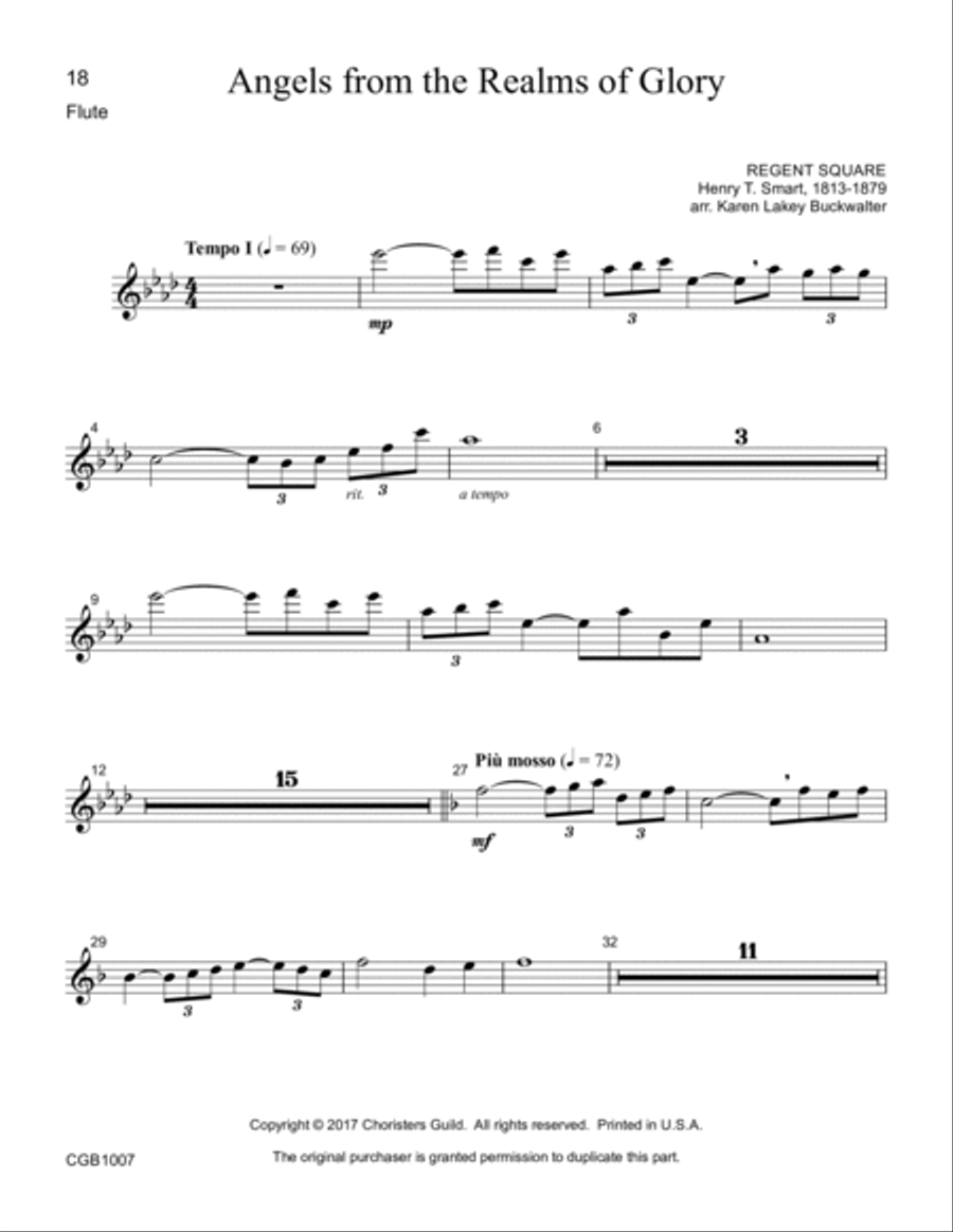 Angels from the Realms of Glory Full Score Handbell Choir scores gallery preview page 5