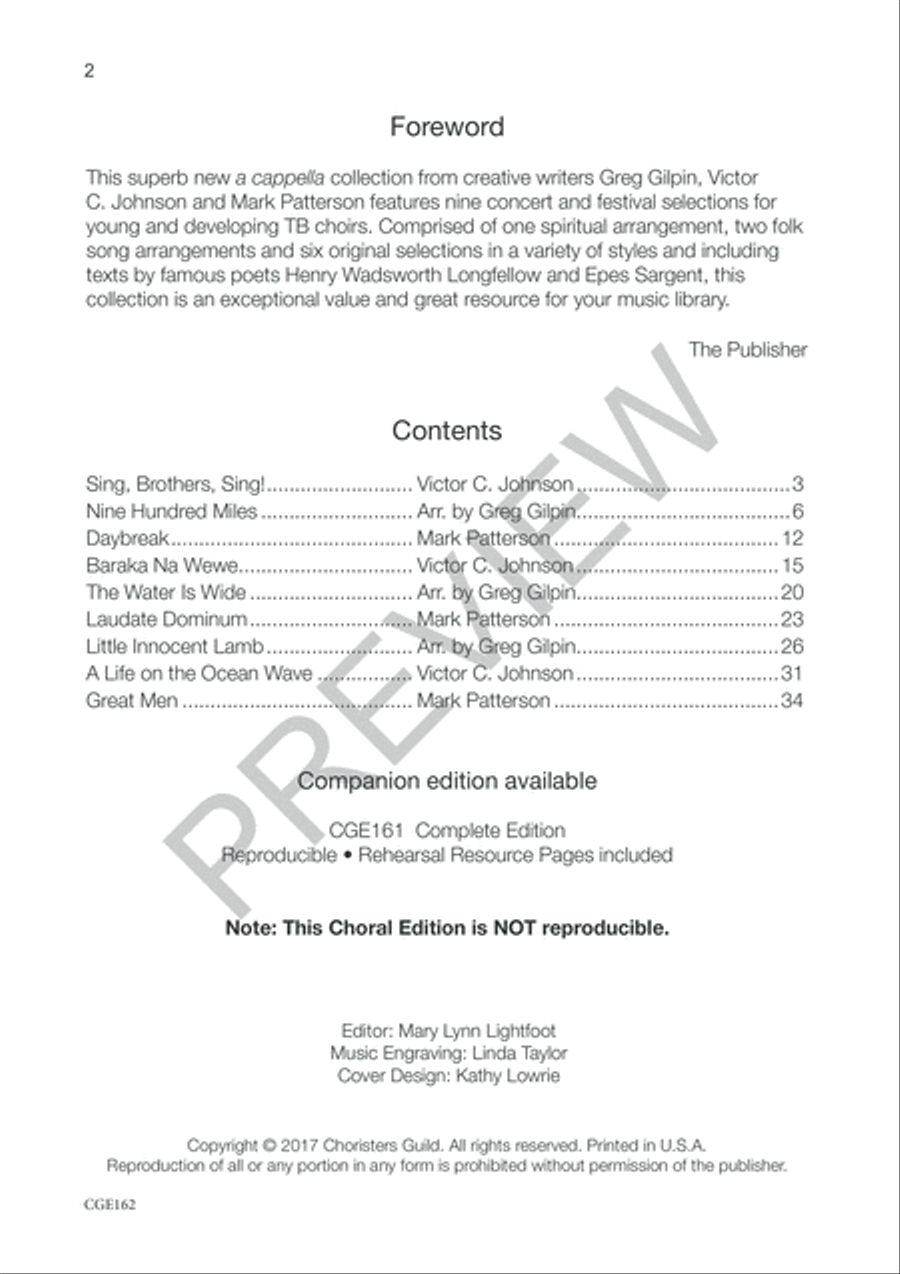 A Cappella! Volume II - TB Choral Edition TTBB scores gallery preview page 2
