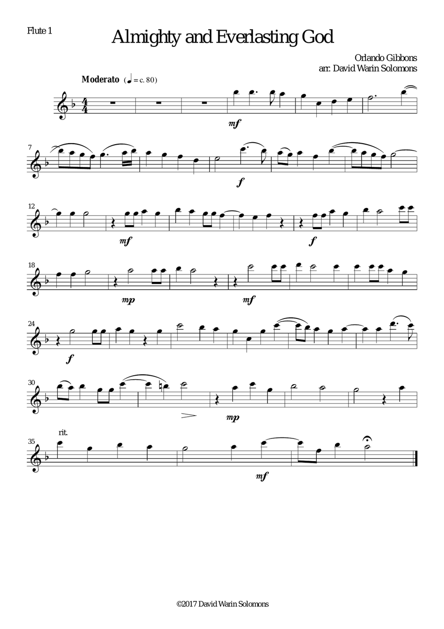 Almighty and everlasting God for flute quartet Almighty and everlasting God for flute quartet Flute Quartet scores gallery preview page 4