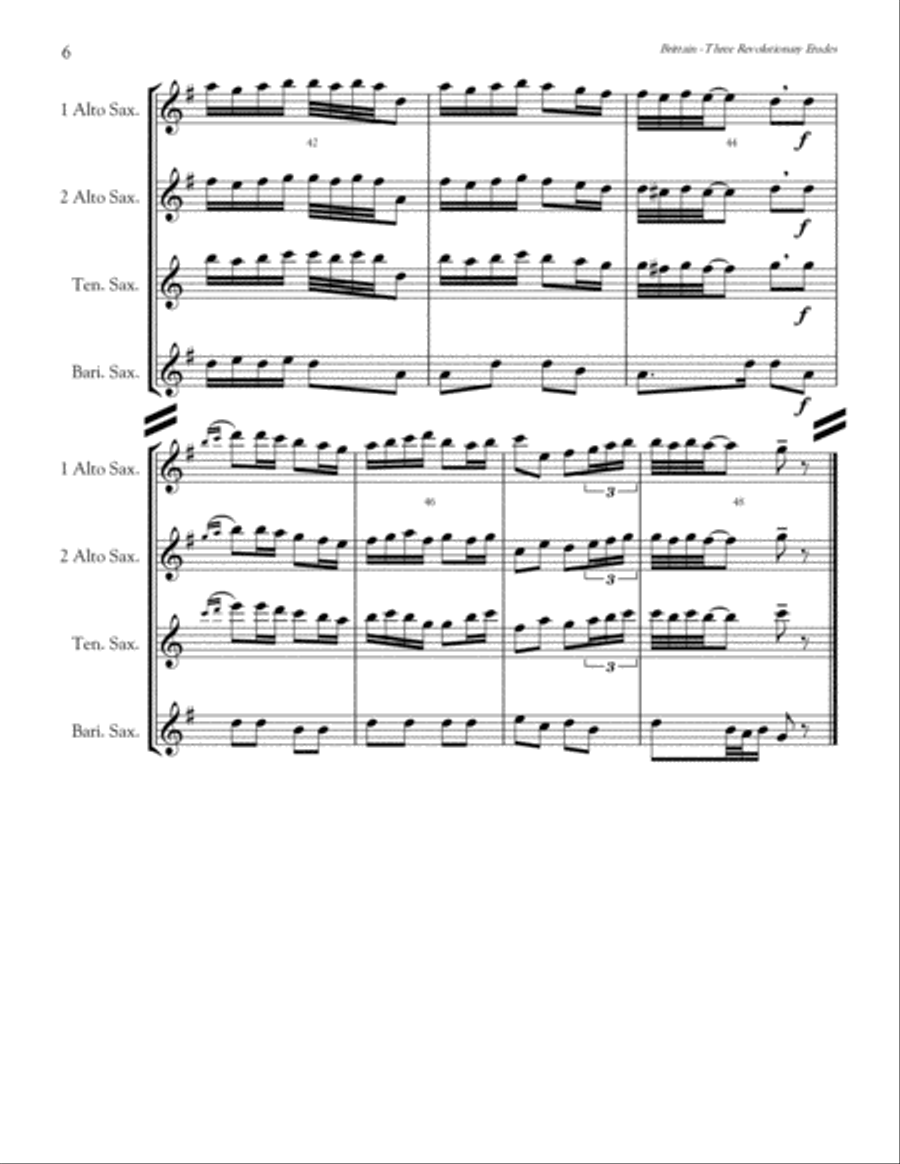 Three Revolutionary Etudes Woodwind Quartet scores gallery preview page 6
