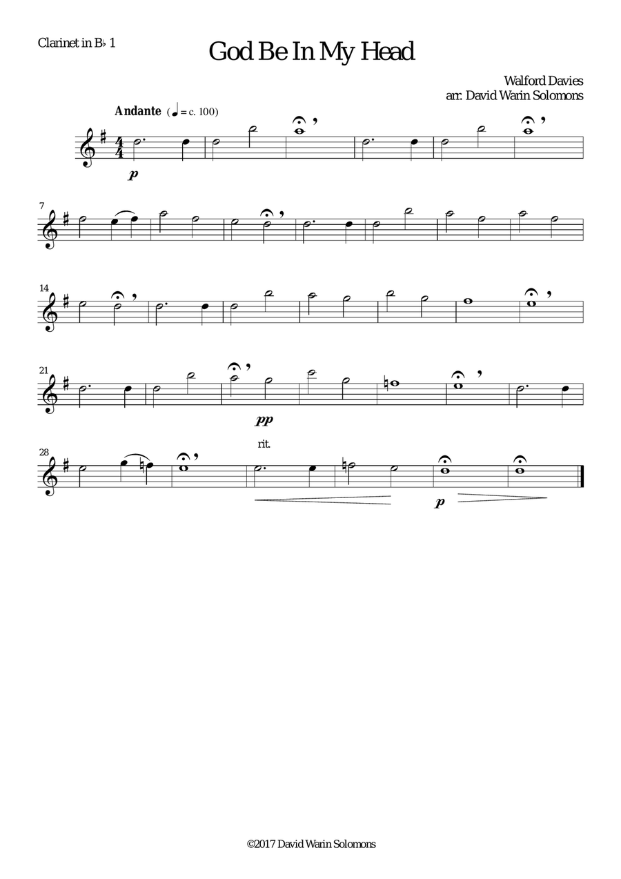God be in my Head for 6 clarinets Clarinet Solo scores gallery preview page 4