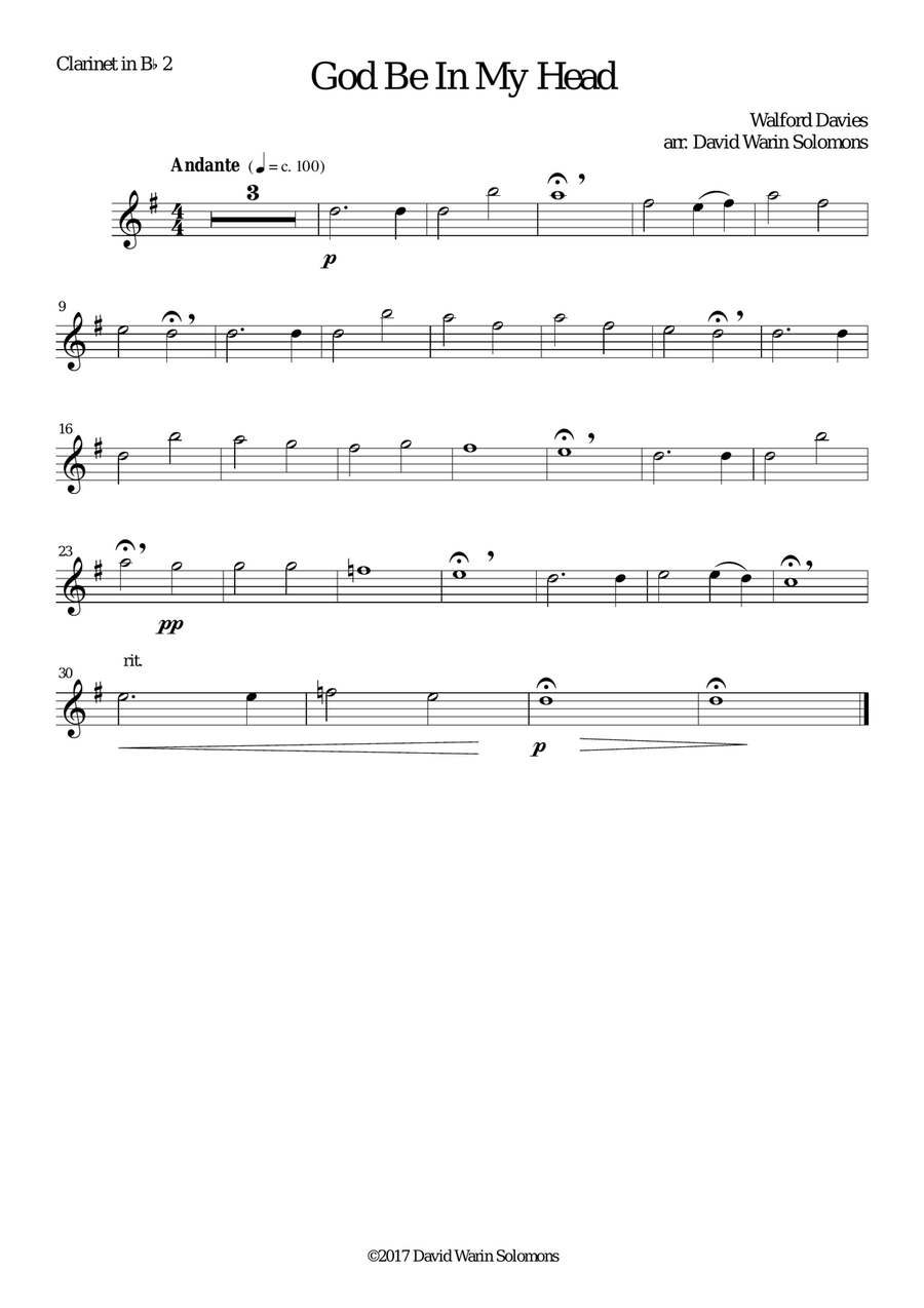 God be in my Head for 6 clarinets Clarinet Solo scores gallery preview page 5