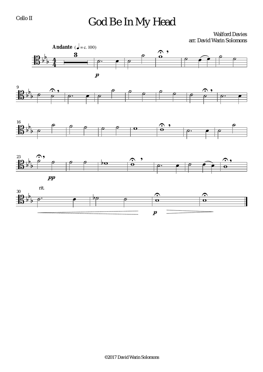 God be in my Head for 6 cellos Cello Solo scores gallery preview page 5