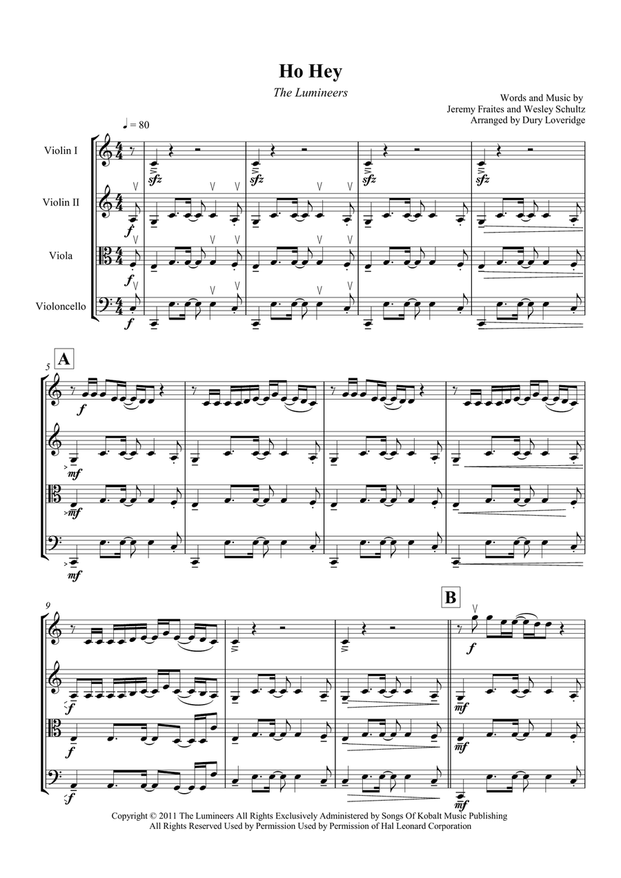 Ho Hey Ho Hey String Quartet scores gallery preview page 2