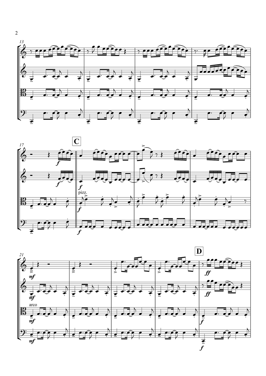 Ho Hey Ho Hey String Quartet scores gallery preview page 3
