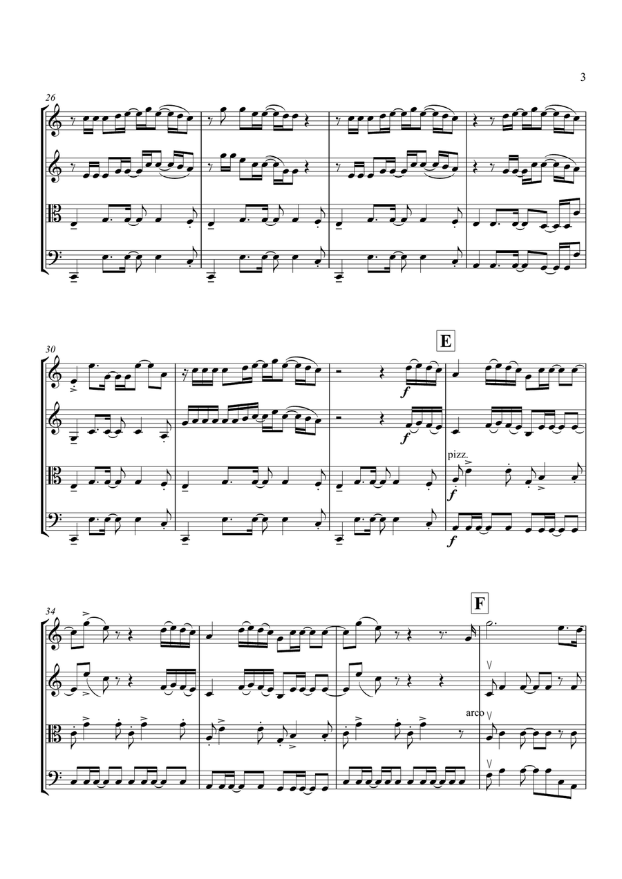Ho Hey Ho Hey String Quartet scores gallery preview page 4