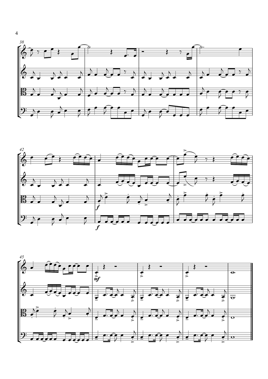 Ho Hey Ho Hey String Quartet scores gallery preview page 5