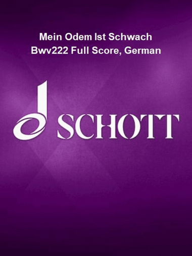 Mein Odem Ist Schwach Bwv222 Full Score, German