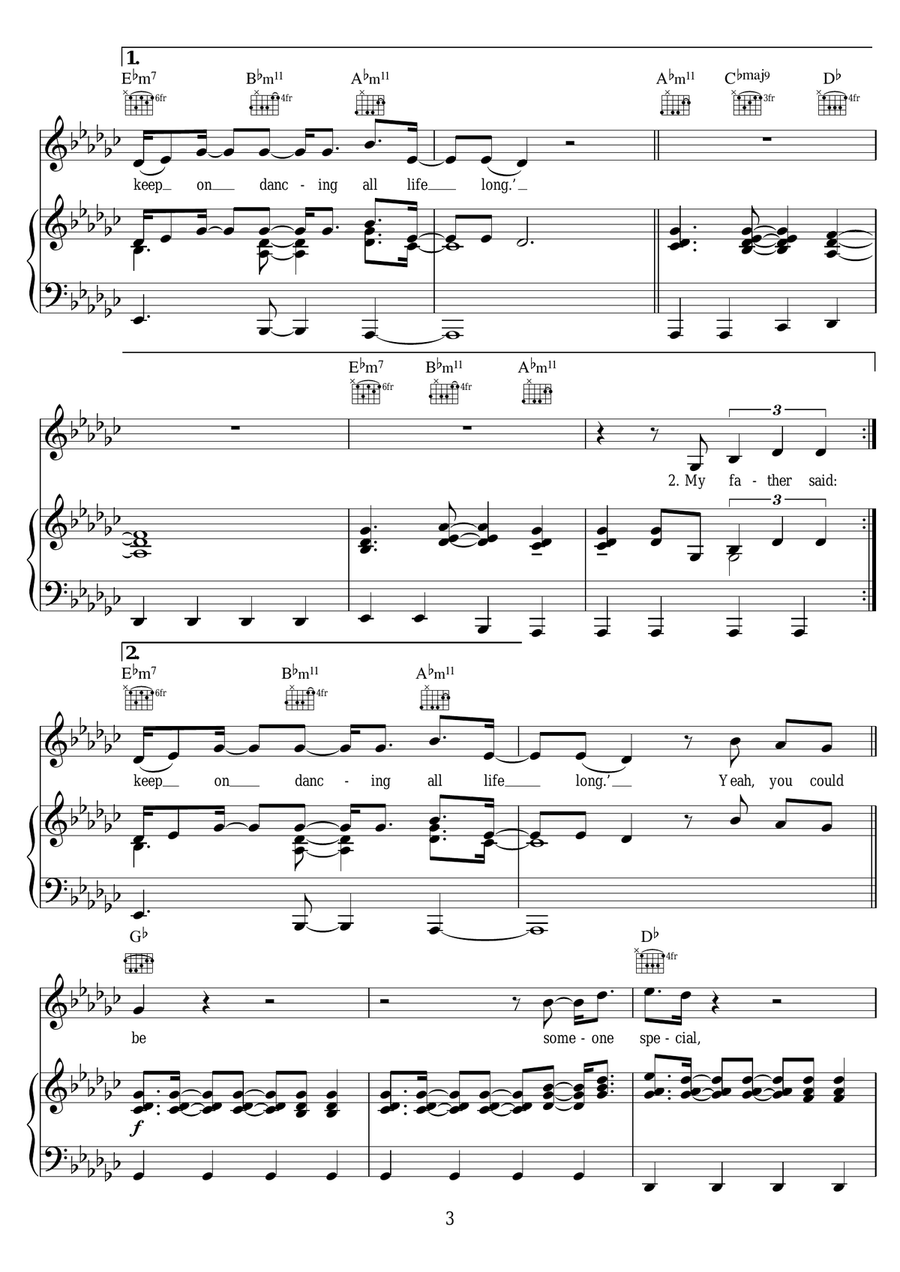 Miracles (Someone Special) Piano, Vocal scores gallery preview page 3