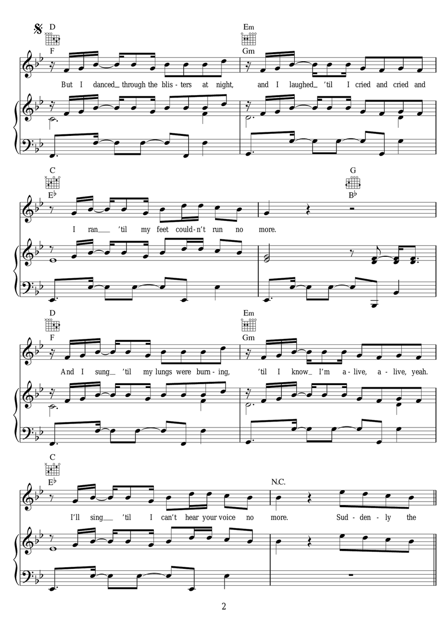 Sun Comes Up (featuring James Arthur) Piano, Vocal scores gallery preview page 2