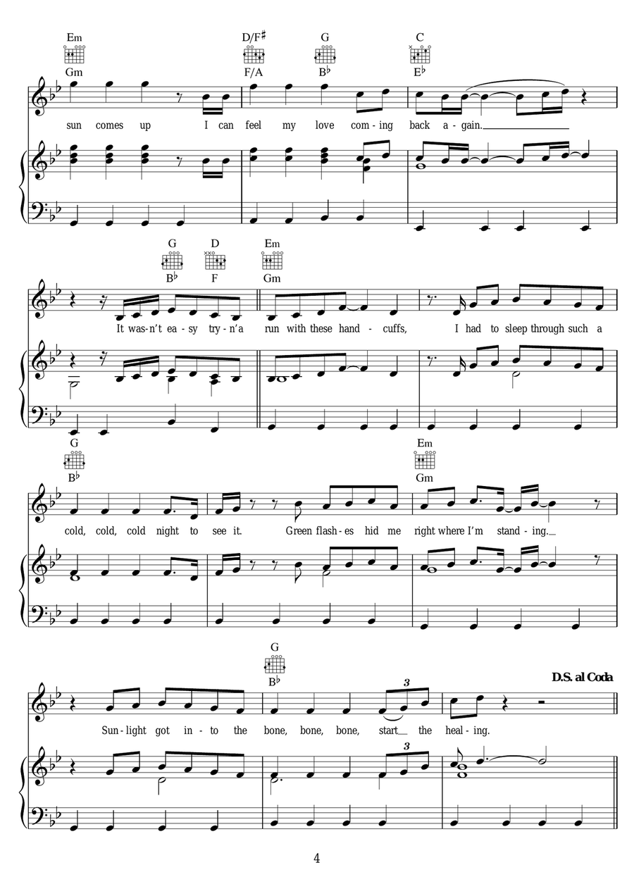 Sun Comes Up (featuring James Arthur) Piano, Vocal scores gallery preview page 4