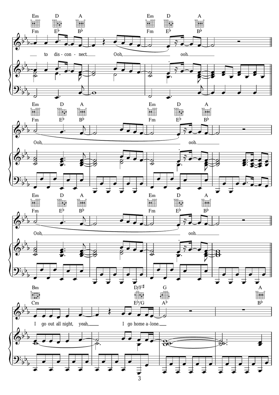 Disconnect (featuring Marina and The Diamonds) Piano, Vocal scores gallery preview page 3