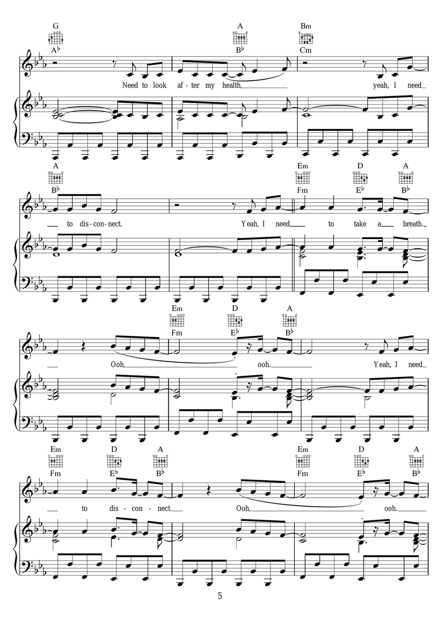 Disconnect (featuring Marina and The Diamonds) Piano, Vocal scores gallery preview page 5