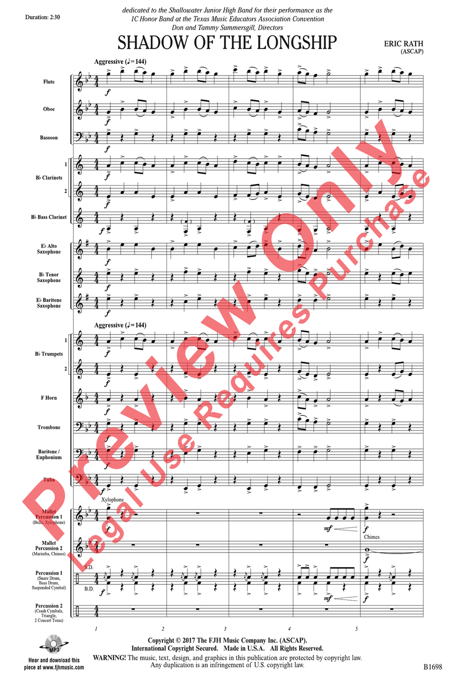 Shadow of the Longship Shadow of the Longship Concert Band scores gallery preview page 3