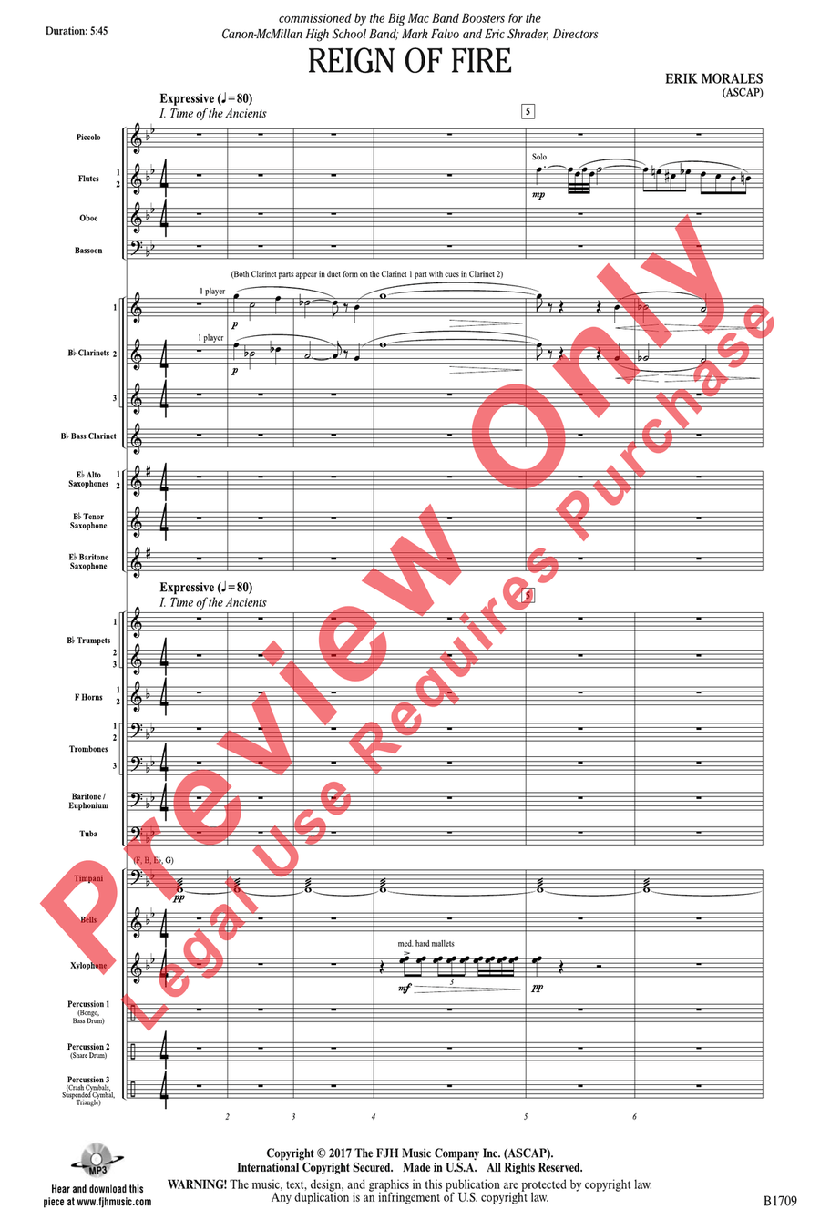Reign of Fire Reign of Fire Concert Band scores gallery preview page 3