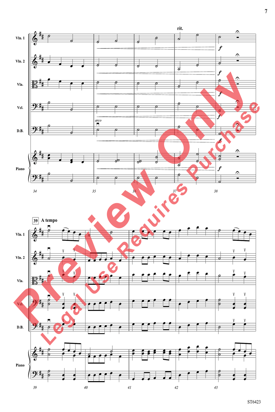 Go Tell it on the Mountain String Orchestra scores gallery preview page 7