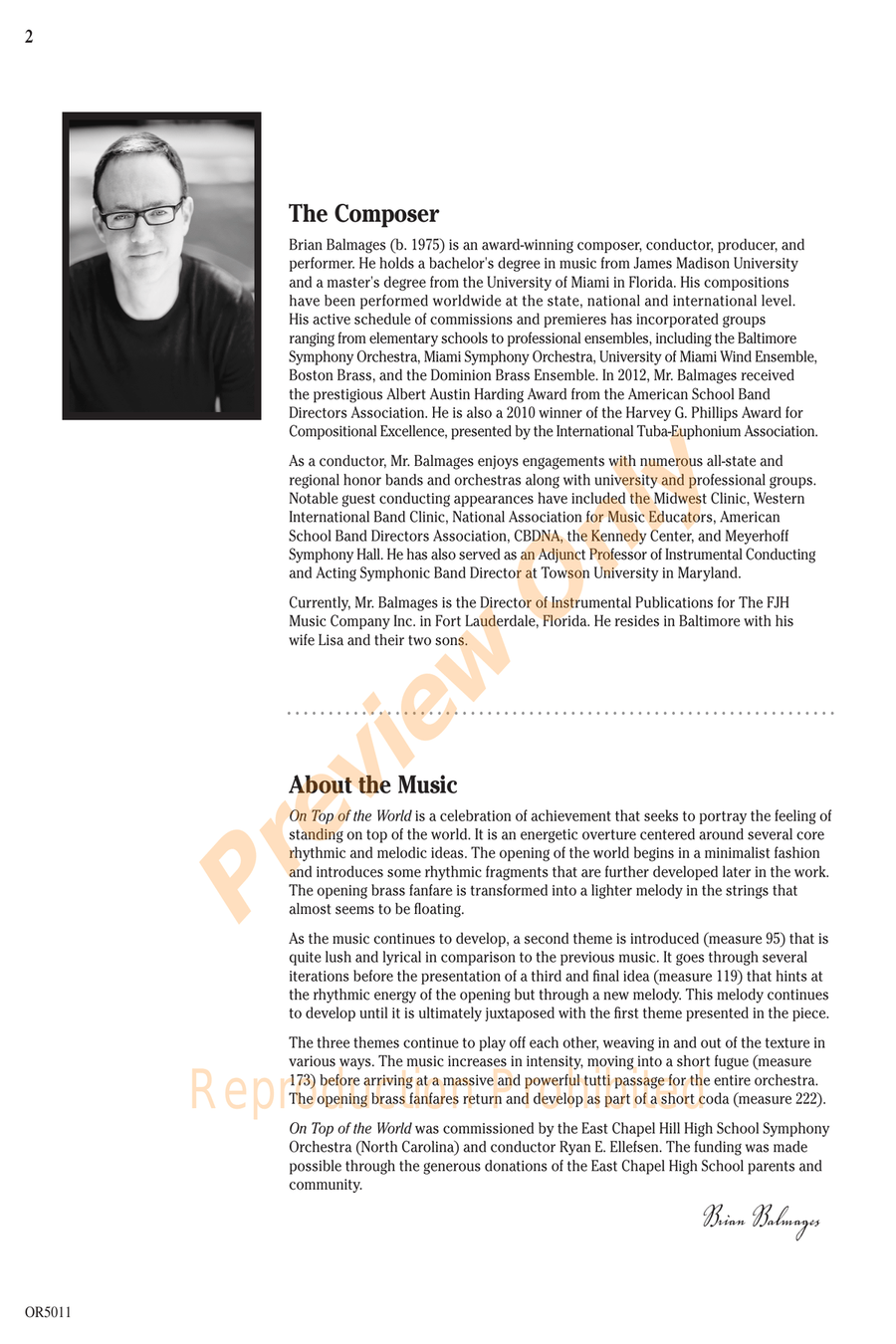 On Top of the World Full Orchestra scores gallery preview page 2