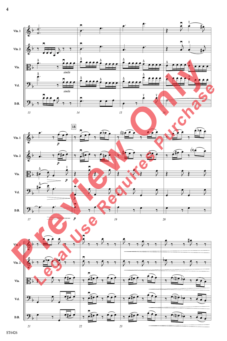 Allegro moderato from Symphony No 3 String Orchestra scores gallery preview page 4