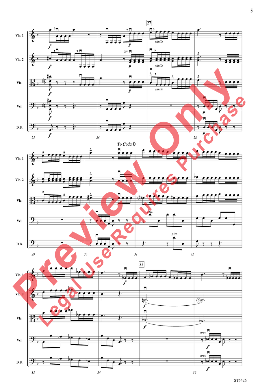 Allegro moderato from Symphony No 3 String Orchestra scores gallery preview page 5