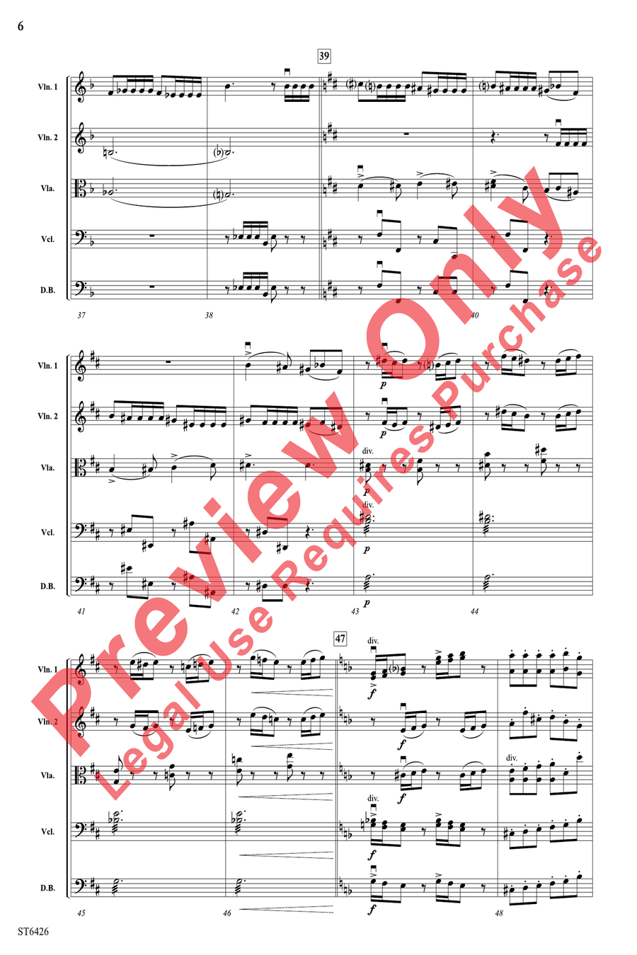 Allegro moderato from Symphony No 3 String Orchestra scores gallery preview page 6