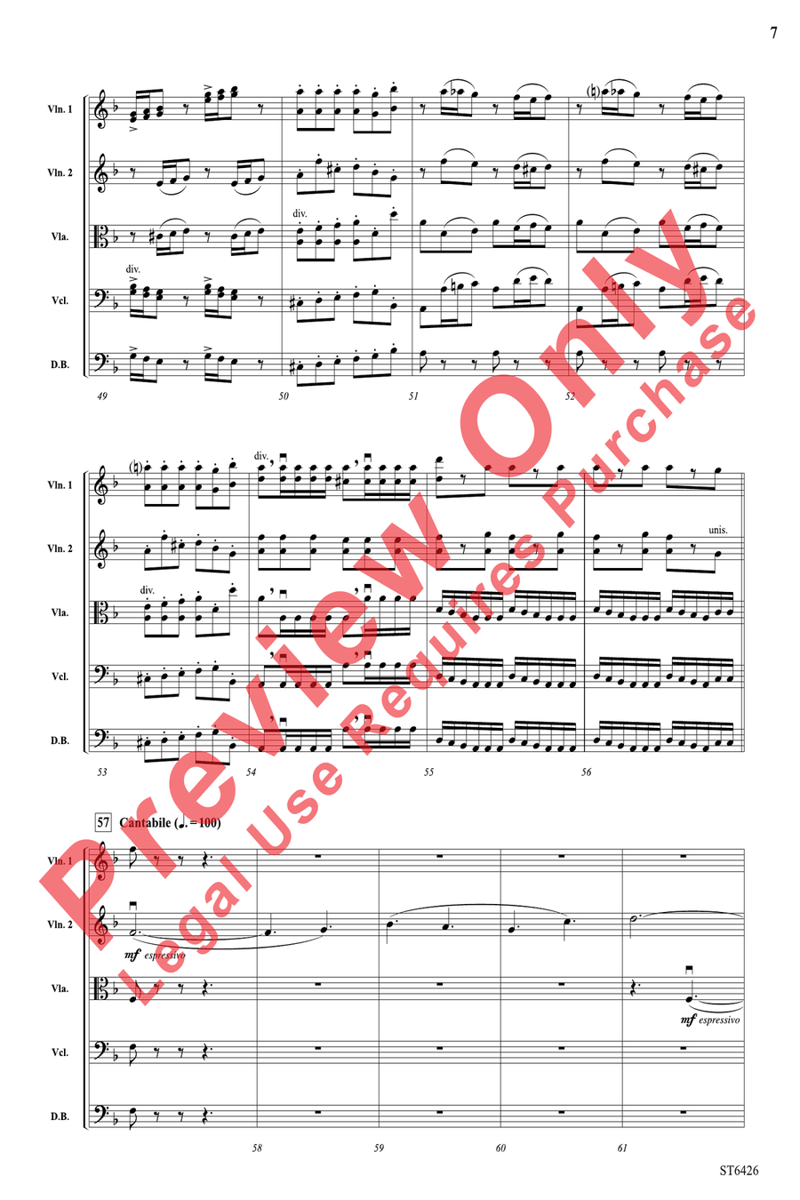 Allegro moderato from Symphony No 3 String Orchestra scores gallery preview page 7