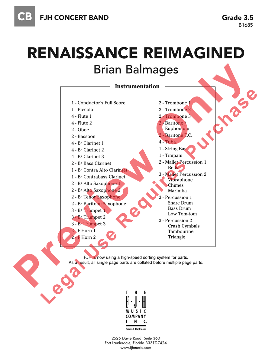 Renaissance Reimagined Renaissance Reimagined Concert Band scores gallery preview page 2